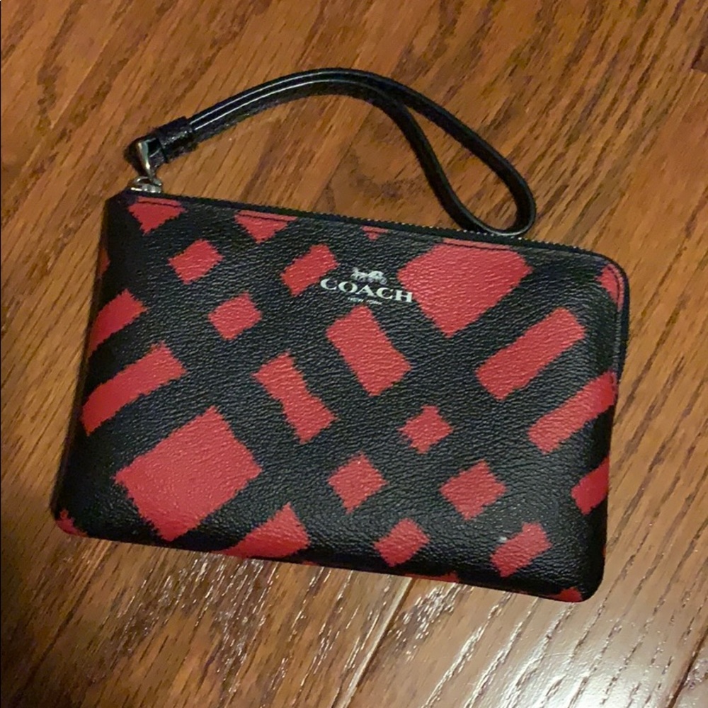 Red & black Coach Wristlet